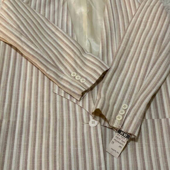 Vintage Michelle Stuart Pinstripe Blazer Jacket Dead Stock Pinstripe 16 NWT - Picture 9 of 15